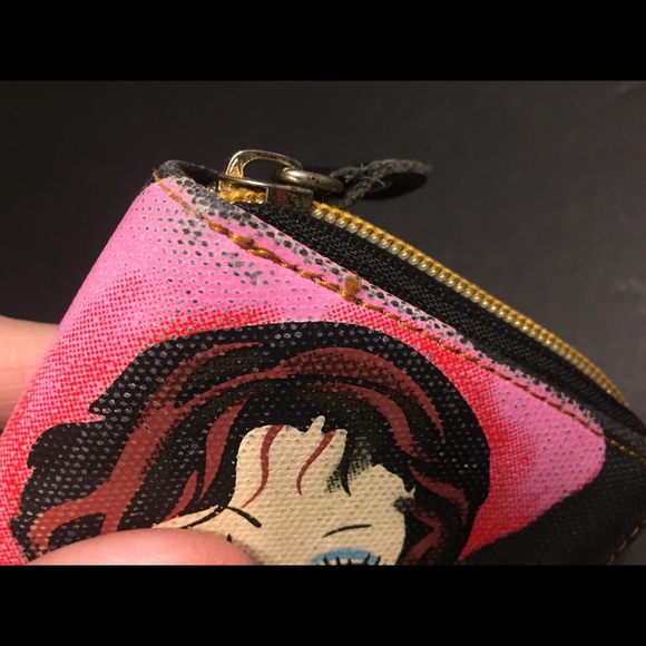 Coated Canvas Zip Around Wallet w/ A Girl On Front - Picture 7 of 8